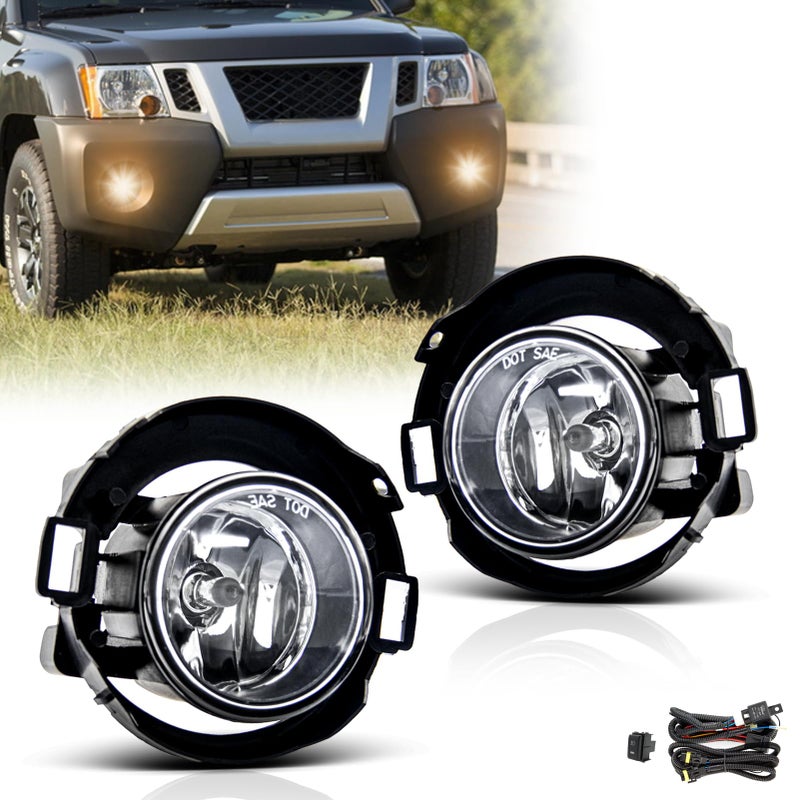 SPIEGEER Fog Lights Assembly for 2005 2006 2007 2008 2009 2010 2011 2012 2013 2014 2015 Nissan Xterra Replacement Kit for 20102016 2017 Frontier with H11 12V 55W Halogen Bulbs Clear Lens